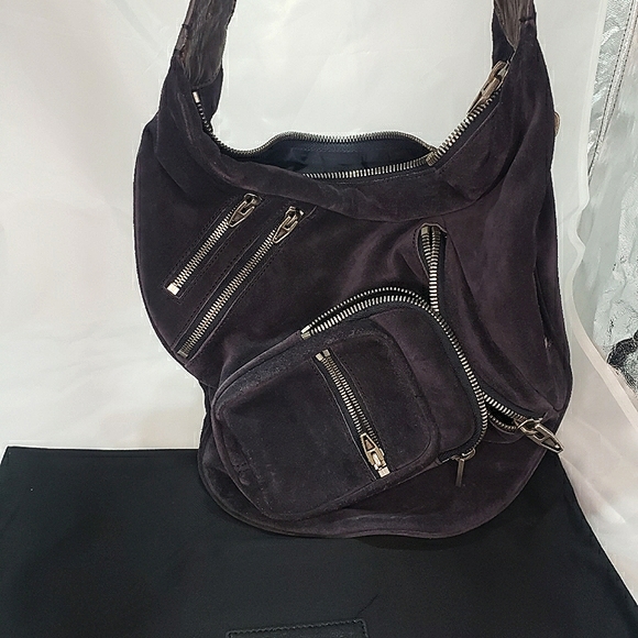 Alexander Wang Eniko Gunny Sack in Navy Suede. - Picture 7 of 8